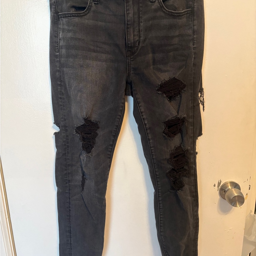 American Eagle Outfitters Black Ripped Skinny Jeans